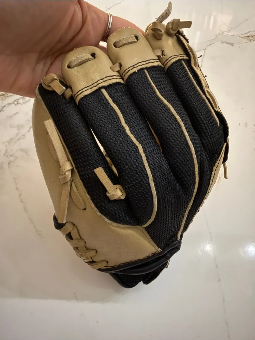 adidas Kids Mittens - Tan and Black